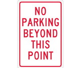 NMC TM26 No Parking Beyond This Point Sign