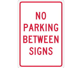 NMC TM29 No Parking Between Signs Sign