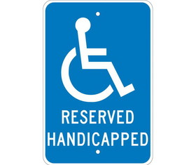 NMC TM39 Reserved Handicapped Sign, Heavy Duty Aluminum, 18" x 12"