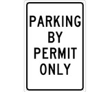 NMC TM54 Parking By Permit Only Sign