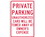 NMC 12" X 18" Aluminum Safety Identification Sign, Private Parking Unauthorized Cars Will B, Price/each