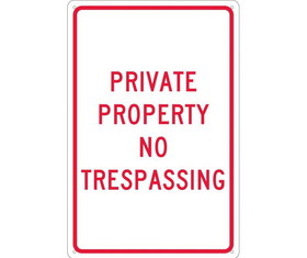 NMC TM59 Private Property No Trespassing Sign