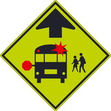 NMC TM603 School Bus Stop Ahead Mutcd Sign, Heavy Duty Aluminum, 30