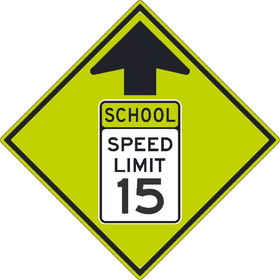 NMC TM606 School Speed Limit 15 Mutcd Sign, Heavy Duty Aluminum, 30" x 30"