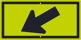 NMC TM607 Diagonal Arrow Downward Mutcd Sign, Heavy Duty Aluminum, 12