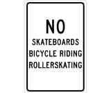 NMC TM65 No Skateboards Bicycle Riding Rollerskating Sign