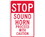 NMC TM70 Stop Sound Horn Proceed With Caution Sign, Standard Aluminum, 18" x 12", Price/each