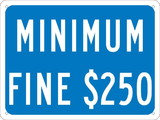 NMC TMAS12 Minimum Fine $250 Ada Parking Sign California
