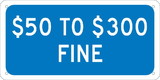 NMC TMAS20 State Handicapped Parking Fine $50 To $300 Sign