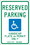 NMC 18" X 12" Aluminum Safety Identification Sign, Reserved Parking Arizona, Price/each