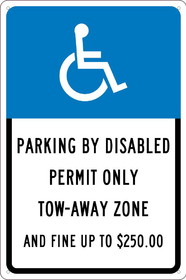 NMC TMS313 State Handicapped Parking Tow Away Zone Florida Sign