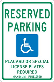 NMC TMS315 State Handicapped Reserved Parking Hawaii Sign