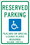 NMC 18" X 12" Aluminum Safety Identification Sign, Reserved Parking Hawaii, Price/each