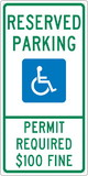 NMC TMS317 State Handicapped Reserved Parking Montana Sign