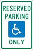 NMC TMS318 State Reserved Parking Handicapped Only Michigan Sign