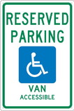 NMC TMS319 State Reserved Parking Handicapped Van Accessible Michigan Sign