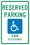 NMC 18" X 12" Aluminum Safety Identification Sign, Reserved Van Parking Michigan, Price/each