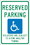 NMC 18" X 12" Aluminum Safety Identification Sign, Reserved Parking New Mexico, Price/each