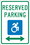 NMC 18" X 12" Aluminum Safety Identification Sign, Reserved Parking New York, Price/each