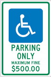 NMC TMS331 State Handicapped Parking Only Ohio Sign