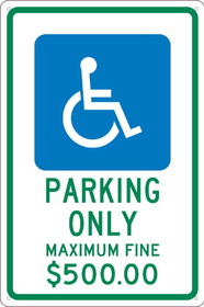 NMC TMS331 State Handicapped Parking Only Ohio Sign