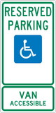 NMC TMS336 State  Handicapped  Reserved Parking Van Accessible Texas Sign