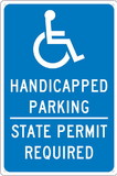 NMC TMS337 State Handicapped Parking Permit Required Texas Sign