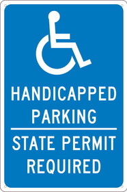 NMC TMS337 State Handicapped Parking Permit Required Texas Sign
