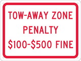 NMC TMS339 Tow-Away Zone Penalty Handicapped Parking Sign Virginia