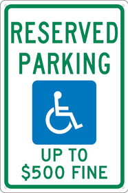 NMC TMS340 State  Handicapped  Reserved Parking Sign West Virginia