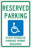NMC TMS341 State  Handicapped  Reserved Parking Washington Sign