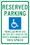 NMC 18" X 12" Aluminum Safety Identification Sign, Reserved Parking Wisconsin, Price/each