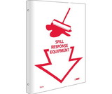NMC TV19 2-View Spill Response Equipment Sign, Rigid Plastic, 10