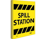 NMC TV20 2-View Spill Station Sign, Rigid Plastic, 10