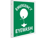 NMC TV2 2-View Emergency Eyewash Sign, Rigid Plastic, 10