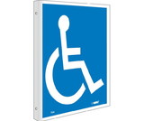NMC TV4 2-View Handicapped Sign, Rigid Plastic, 10