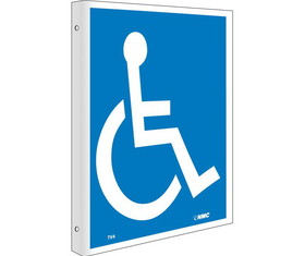 NMC TV4 2-View Handicapped Sign, Rigid Plastic, 10" x 8"