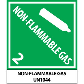 NMC UN1044 Non-Flammable Gas 2 Un1044 Label, PRESSURE SENSITIVE PAPER, 4.75" x 4"