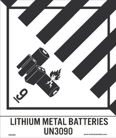 NMC UN3090 Un3090 Lithium Metal Batteries Labels, PS PAPER, 4.75" x 4"