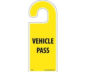 NMC VHT2 Vehicle Hang Tag Vehicle Pass Tag, Rigid Plastic, 8.25" x 3.25"