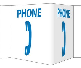 NMC VS51 3-View Phone Sign, RIGID VINYL 3MM, 8" x 15"