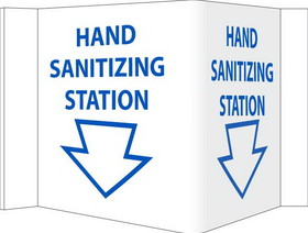 NMC VS54 Hand Sanitizing Station Visi Sign, RIGID VINYL 3MM, 6" x 12"