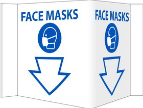 NMC VS55 Face Masks Visi Sign, RIGID VINYL 3MM, 6" x 9"