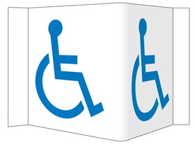 NMC VS8 3-View Handicapped Sign, RIGID VINYL 3MM, 6" x 9"
