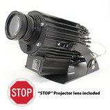 NMC VSP2 Virtual Sign Projector: Stop, Virtual LED Sign Projector: STOP; rotating image- remote control- 1-year warranty- heavy-duty aluminum alloy housing