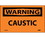 NMC W13LBL Warning Caustic Label, Adhesive Backed Vinyl, 3" x 5", Price/5/ package
