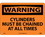 NMC 7" X 10" Vinyl Safety Identification Sign, Cylinders Must Be Chained At All, Price/each