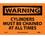 NMC 7" X 10" Vinyl Safety Identification Sign, Cylinders Must Be Chained At All, Price/each