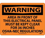 NMC W411 Warning Electrical Panel Must Be Kept Clear Sign