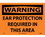 NMC 10" X 14" Vinyl Safety Identification Sign, Ear Protection Required In.., Price/each